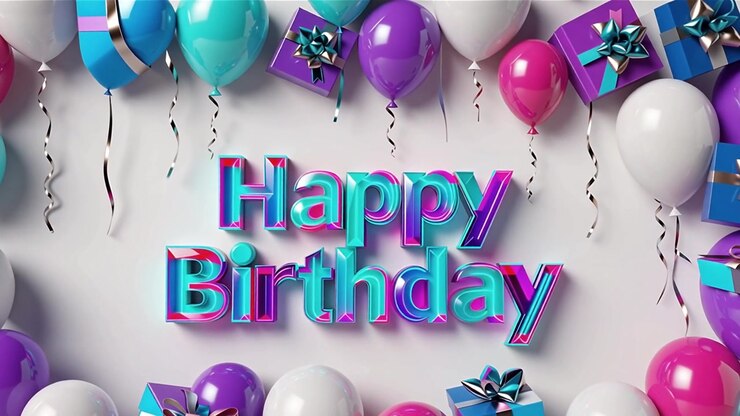 Sfondo di compleanno con palloncini e regali