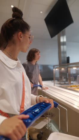 students at a campus cafeteria