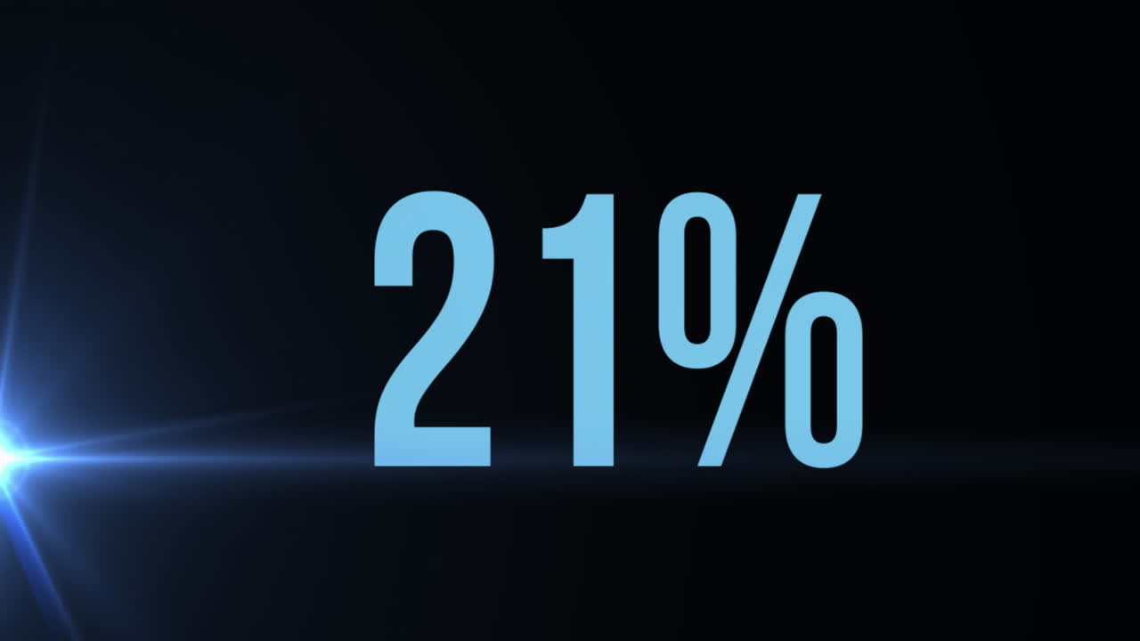 40% discount drawing attention in animated 3D render scene, showing lens flare streaks