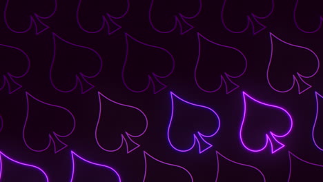 neon purple spades pattern on dark black space