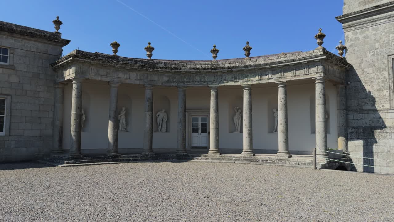 Irish great houses impressive stonework and statues in courtyard at Russborough House Wicklow epic locations