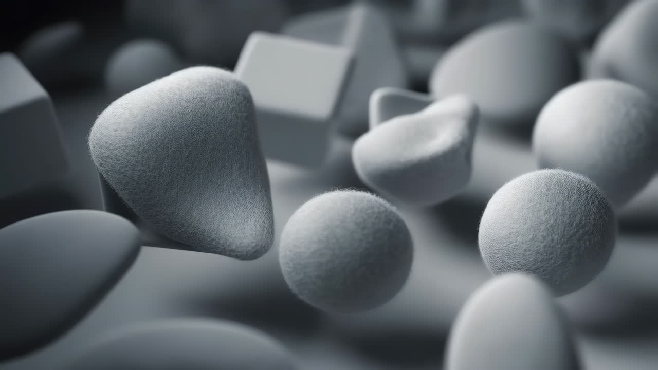 Abstract Fuzzy Grey Shapes