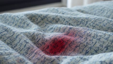 blood stain on bed sheet