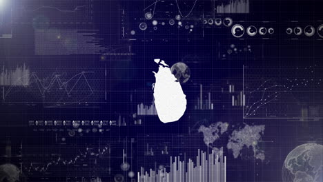 fondo corporativo del país de sri lanka con elementos abstractos de gráficos de análisis de datos que muestran el análisis de datos video tecnológico con globo, crecimiento, gráficos, datos estadísticos del país de sri lanka