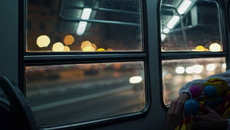 sleepy clown on a night bus