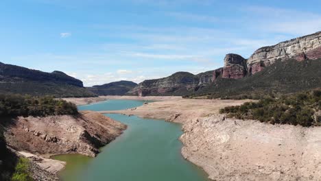 Empty-reservoir.-Aerial-shot.-Drought