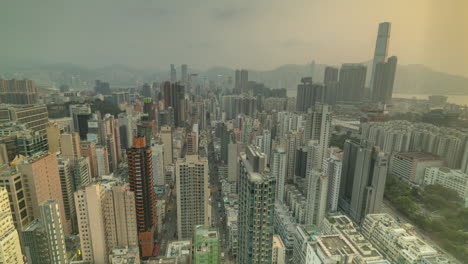 hong kong - 19 march 2025 : timelapse of the hong kong kowloon skyline from a high vantage point