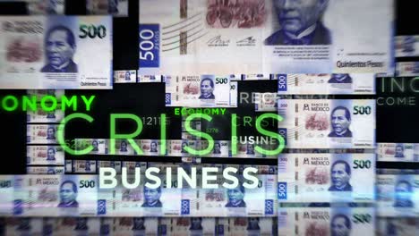 billetes de dinero del peso mexicano vuelo de bucle sin problemas