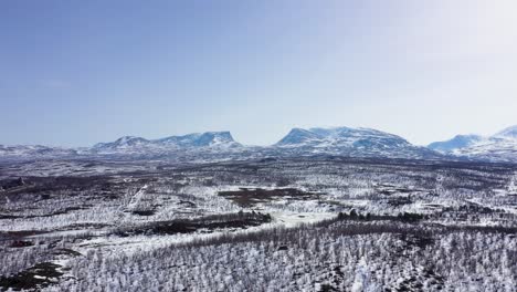 aerial view of swedish mountains and the lapponian gate