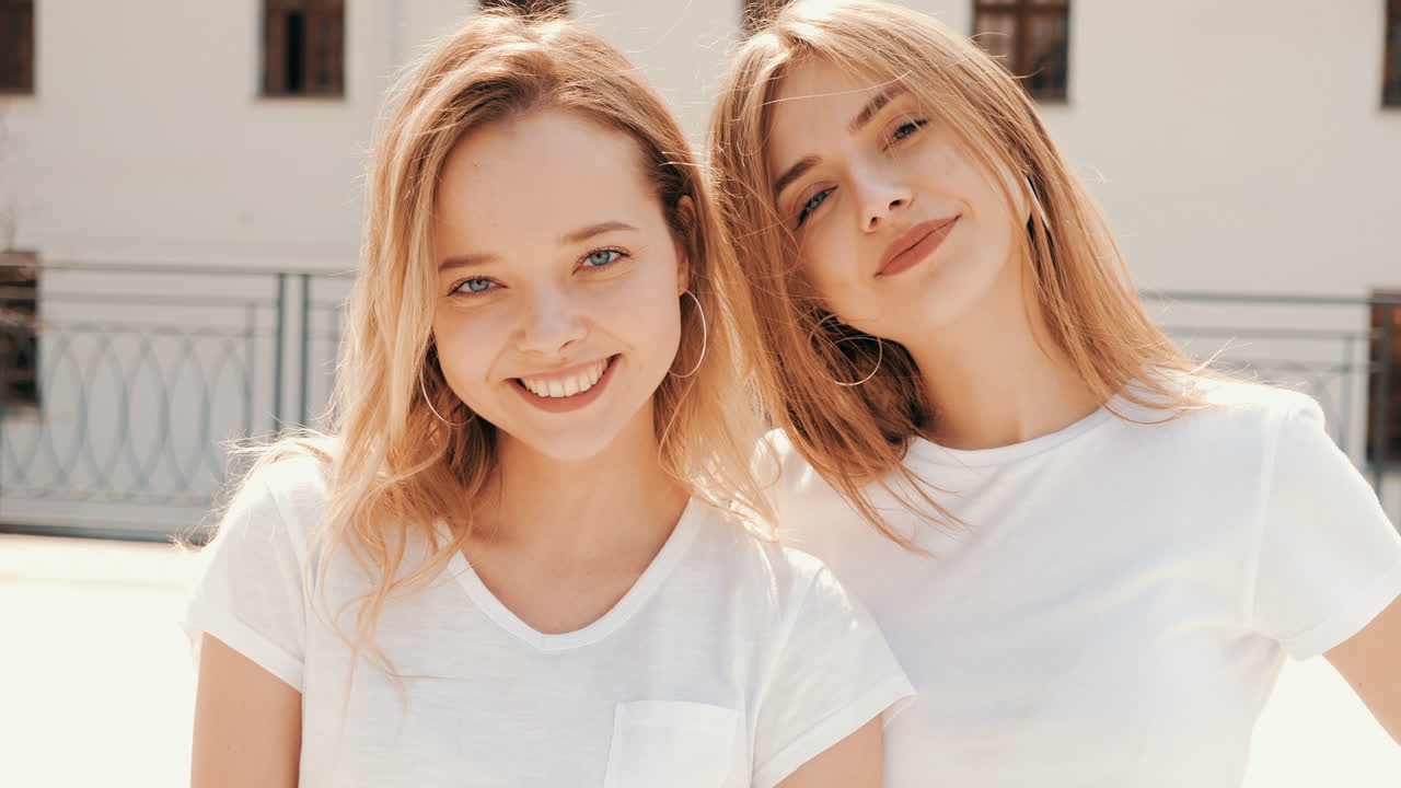 Two happy women outdoors
