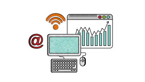 technology icon design, video animation hd1080