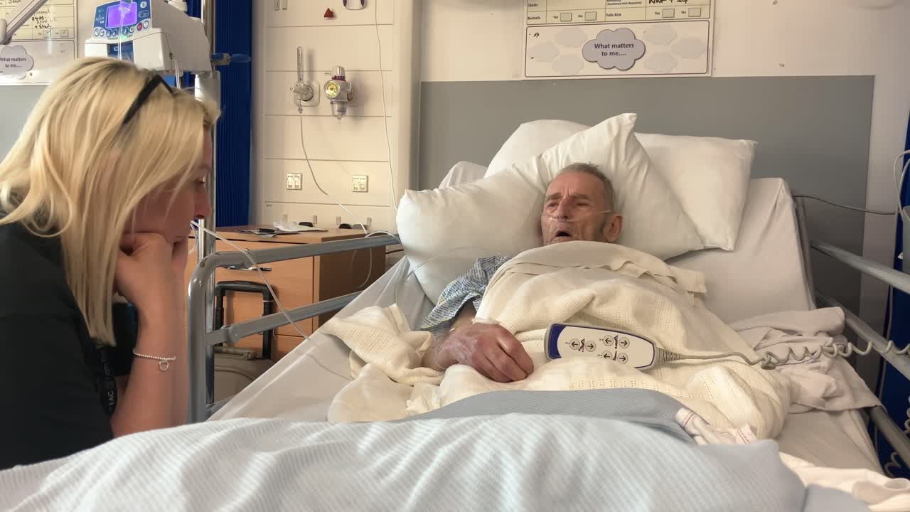 Family visitor, hospital illness recovery, elderly medical healthcare