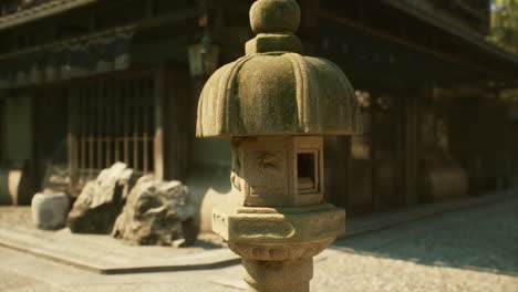 stone lantern in a japanese garden