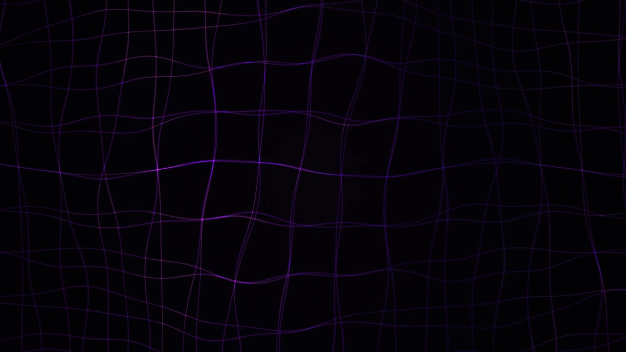 Abstract Wavy Purple and Pink Grid Lines Moving on Black