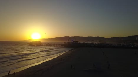 Slow-motion-during-sunset-helicopter-flies-in-sun