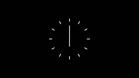 icono de reloj con animación de manillas de horas y minutos con canal alfa