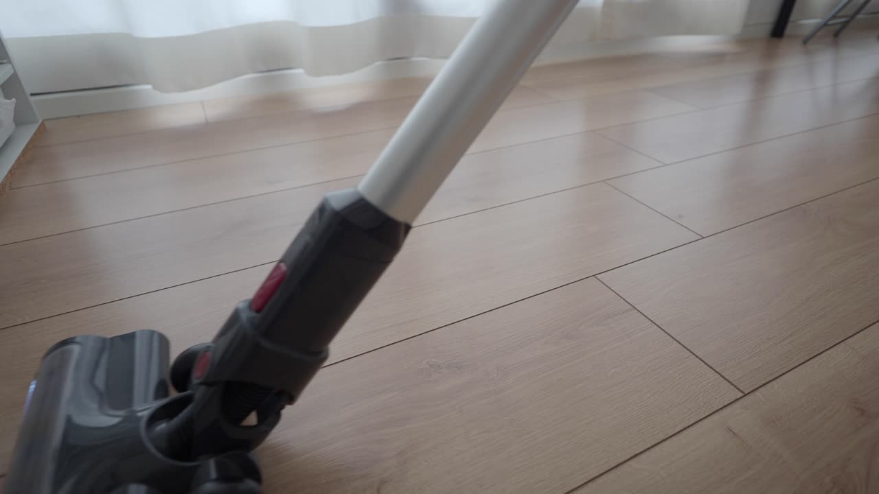 Vacuuming a Hardwood Floor