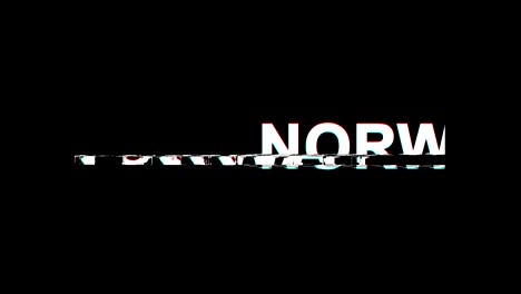 norway glitch effect text digital tv distortion 4k loop animation