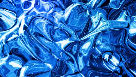 looped abstract liquid background with wavy sparkling pattern on shiny glossy surface. viscous blue fluid like surface of foil or brilliant glass. beautiful creative festive backdrop. simple bright bg