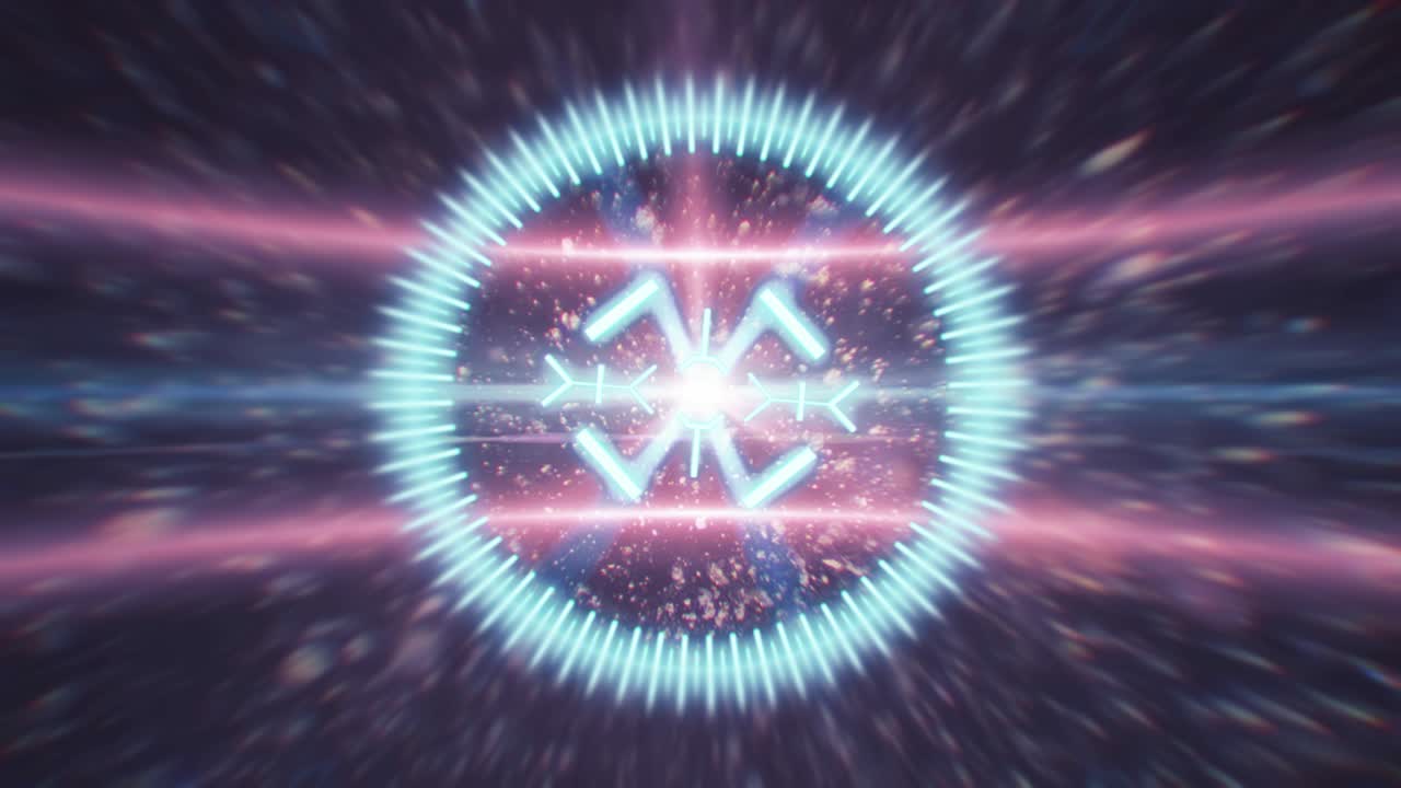 animación en 2d de un objetivo con un fondo de resaltos anamórficos