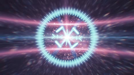 2D HUD animation of a target with a background of anamorphic highlights