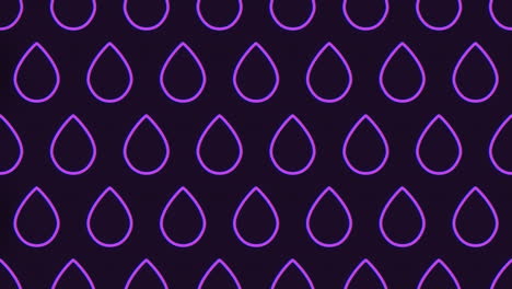 gotas púrpuras que caen en un patrón circular sobre un fondo negro
