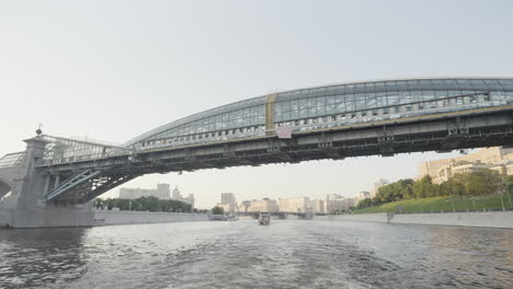 modern bridge over a river in moscow