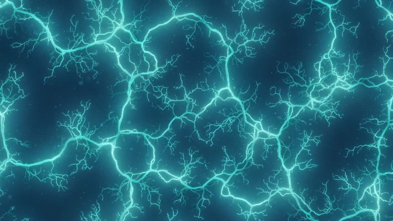 Mesmerizing Neural Network Visualization: A Close-Up of Electrifying Connections in a Blue Background, Highlighting the Intricate Patterns of Electric Activity and Connectivity