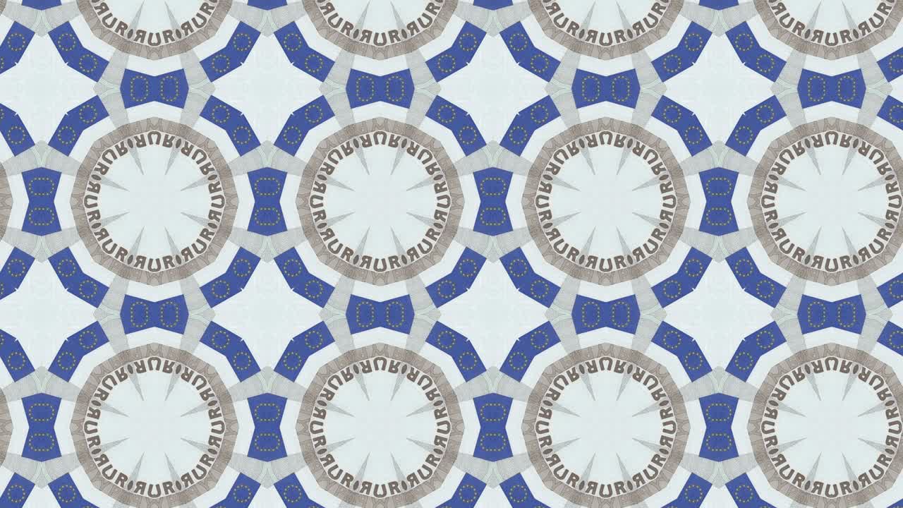 mosaico de bucle sin costuras con billetes de dinero en euros. fondo de animación de negocios creativos