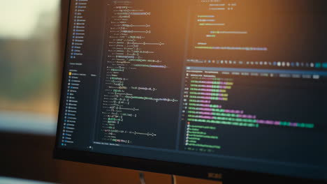 close-up of a computer monitor displaying code