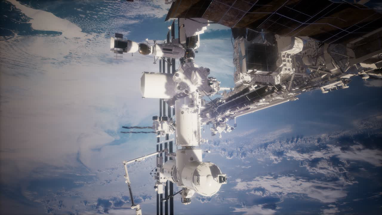 la tierra y la estación espacial iss