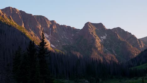 Chicago-Becken-Colorado-Silverton-Rucksackcamp-Sonnenuntergang-San-Juan-Range-Jupiter-Rocky-Mountains-Mount-Eulos-Sommer-Schneekappe-Schmelzen-Fourteener-Sonnenlicht-Windom-Gipfel-Silverton-Juli-Blauer-Himmel-Wolken-Herauszoomen