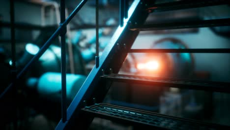 futuristic cyberpunk power plant thermonuclear or nuclear reactor