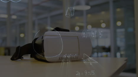 animation of mathematical formulas over vr headset