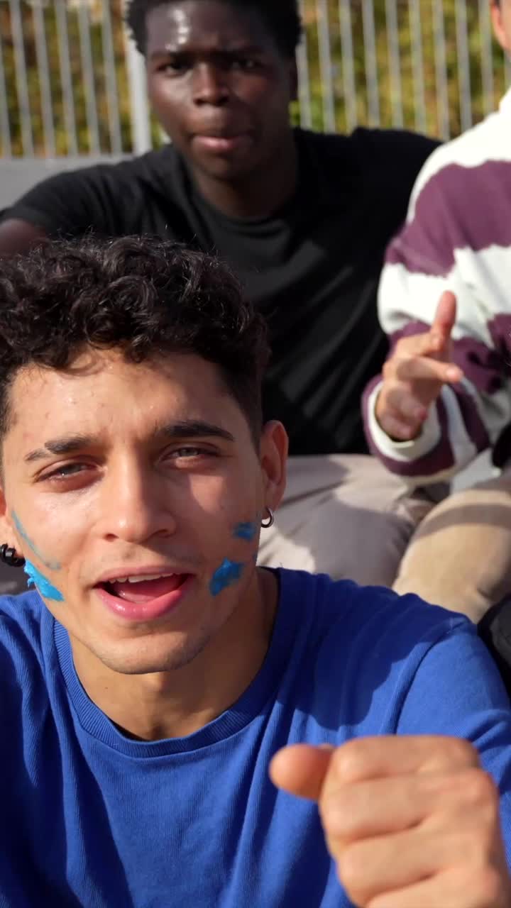 Group of Excited Young Men Celebrating