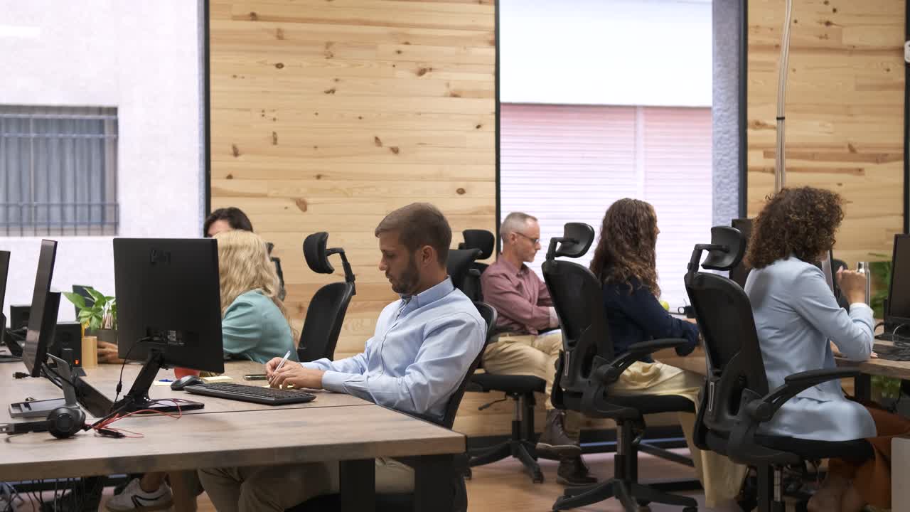 Group of people working on startup project in office
