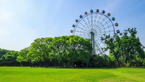 amusement park ferris wheel scenery.