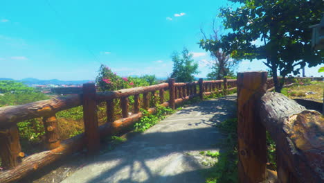 beautiful view of a pathway during summer at olongapo city, philippines