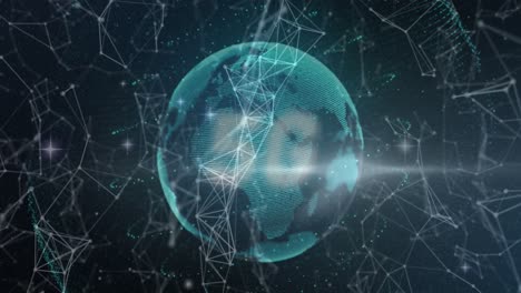 texto 5g y red de conexiones contra el giro del globo