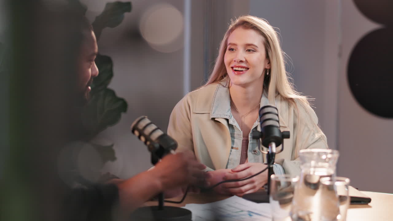 Podcast interview with a man and a woman