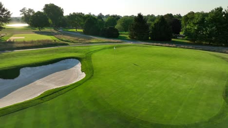 golf course at sunset