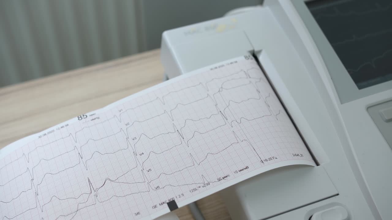 The electrocardiogram device prints a sheet with the results of the analysis.