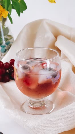 refreshing fruit & flower iced drink