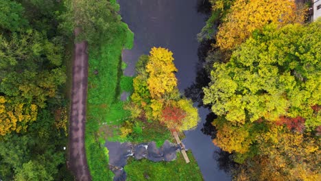 nice aerial top view flight weimar historic park thuringia germany fall 23