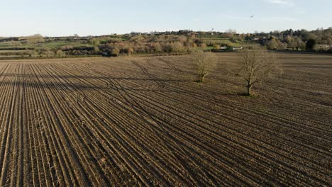 Stoppelfeld,-Britische-Landschaft,-Herbst,-Welland-Tal,-Luftlandschaft