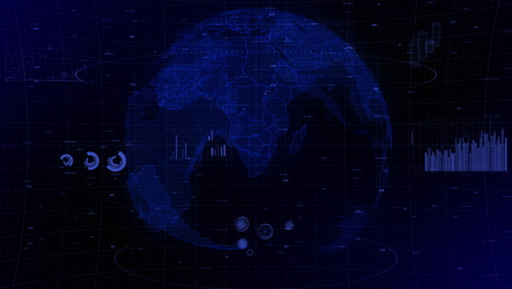 cinematic digital globe rotating video background showcases zooming in on botswana country