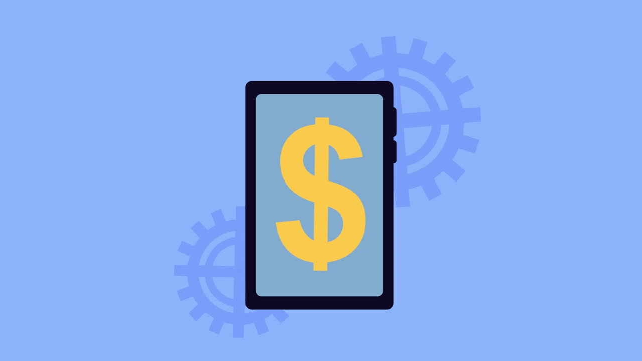 commercio di bitcoin con animazione per smartphone