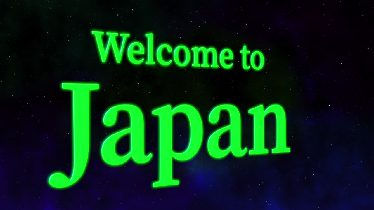 일본에 오신 것을 환영합니다 문자 애니메이션 모션 그래픽