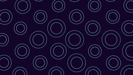 Neon rainbow rings pattern in rows on black gradient