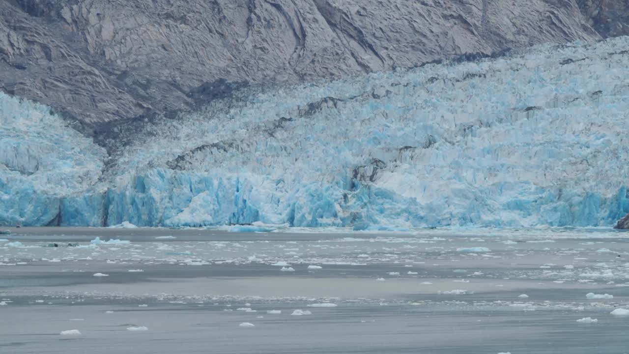 Jagged peaks of the Dawes Glacier, Endicott Arm fjord, Alaska.